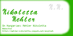 nikoletta mehler business card